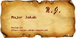 Major Jakab névjegykártya